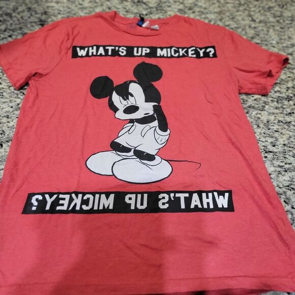 Divided Mickey Mouse‎ What's Up T-Shirt Disney SIZE Men's Medium Red - Picture 1 of 5